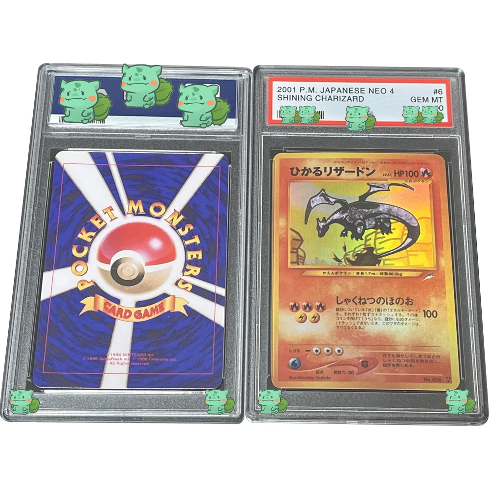 

Коллекция PTCG оценка карты 2001 P.M. Японский NEO 4 сияющий CHARIZARD GEM MT 10 точек карта флэш голографическая этикетка детские подарки