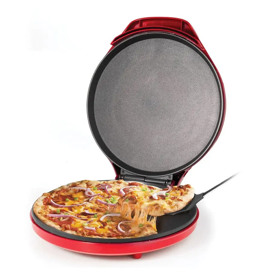Pizza Maker Plus, Parrilla Eléctrica Interior de 12 Pulgadas, Plancha Antiadherente para Pizzas, Quesadillas, Tortillas, Nachos y Más, 12 Electri