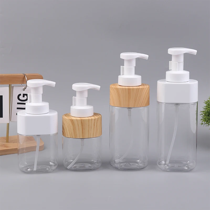 Distributeur de savon moussant à pression transparente, bouteille vide de Gel douche de 300/500ml, récipient de Mousse Portable pour nettoyant pour les mains