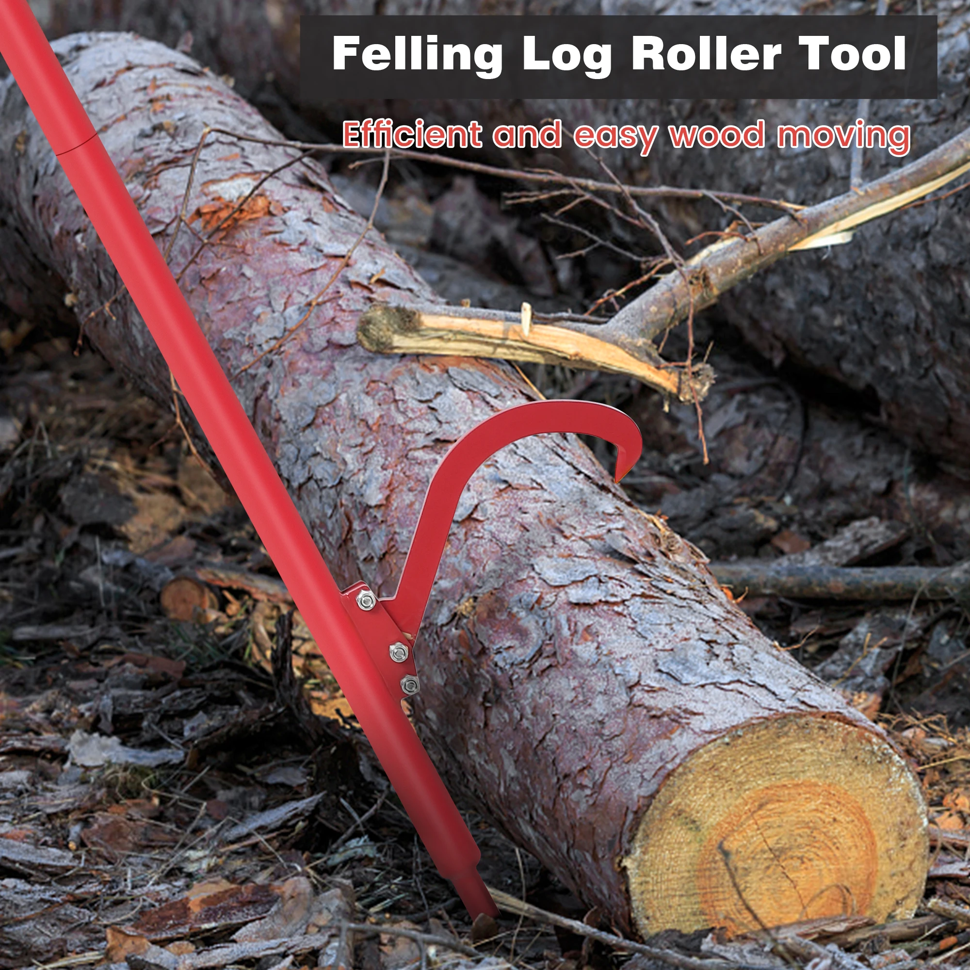 Log Peavey,60in Cant Hook With Rubber Grip,Steel Cant Hook For Logs With Adjustable Hook,Logging Tool Log Roller Tool