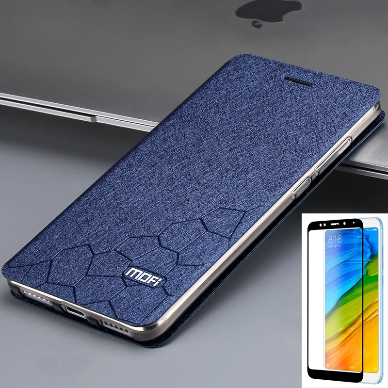 flip case for xiaomi redmi 5 plus case leather stand book PU Mofi luxury soft silicon capa glitter 5.99