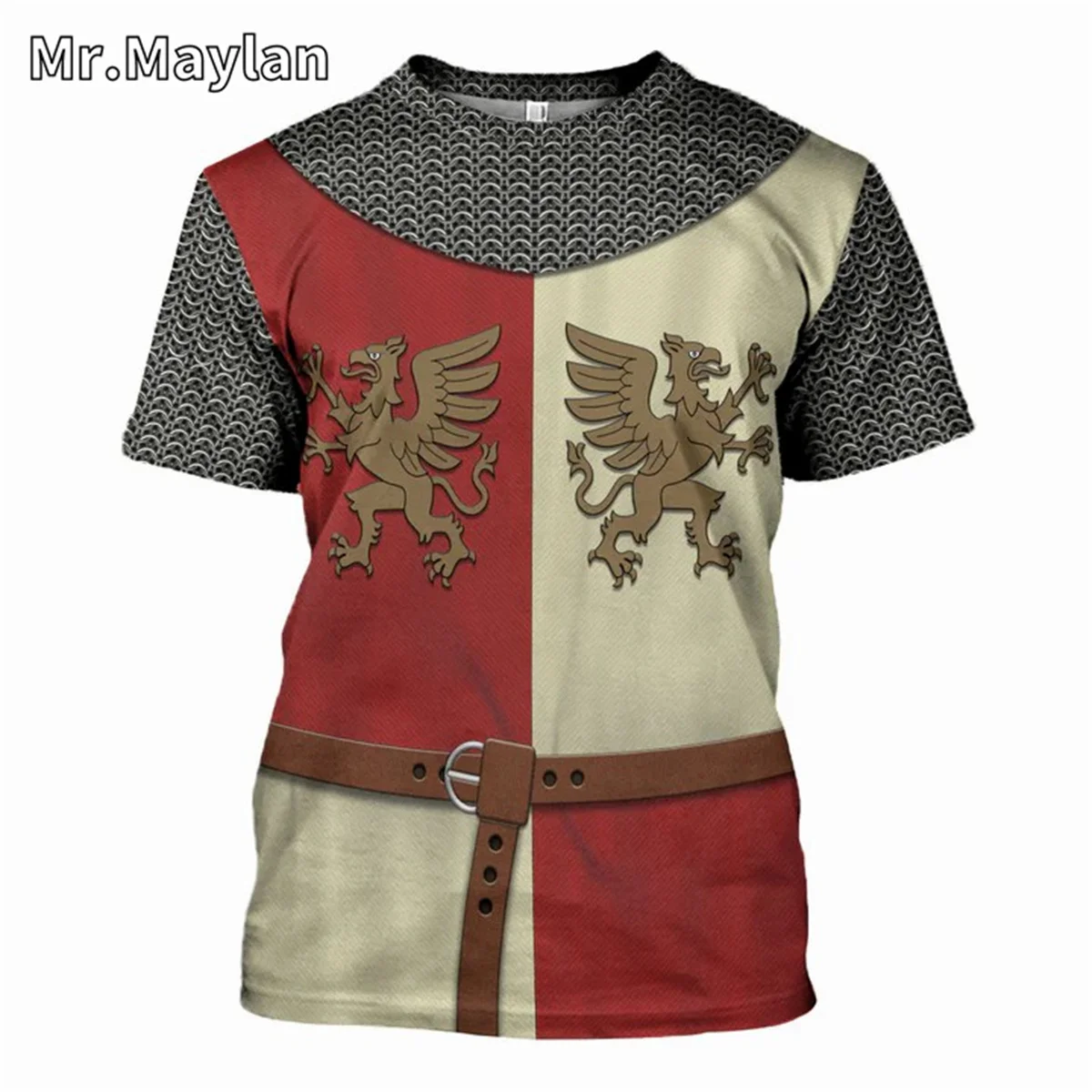 Medieval Knights Armor Cosplay Costume Tshirt 3D Men T shirt Vintage Fashion Short Sleeve Shirt Summer Streetwear Unisex Tee-023