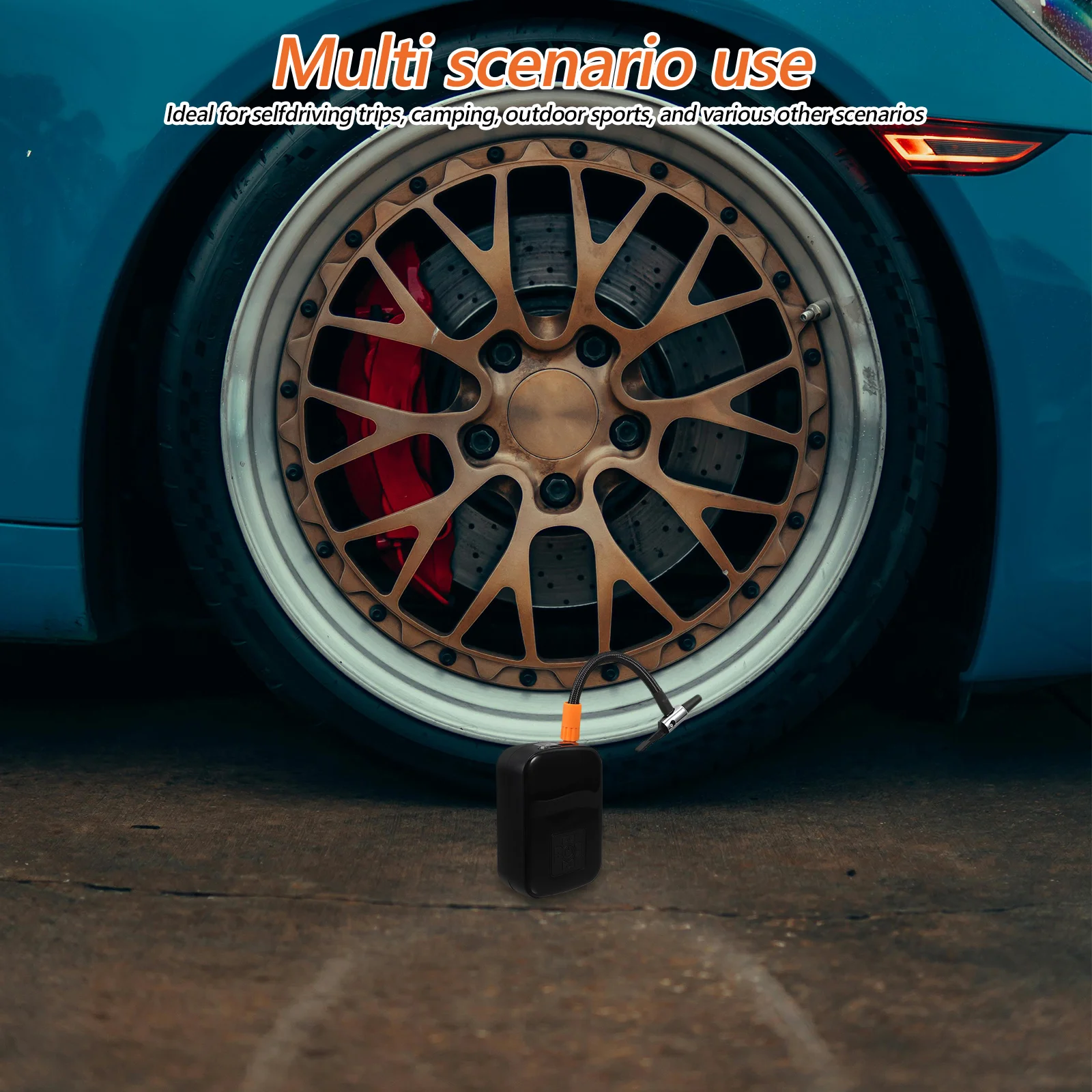 منفاخ إطارات السيارة المحمول القابل لإعادة الشحن مضخة ضاغط الهواء للدراجات النارية أداة السفر اللاسلكية #2