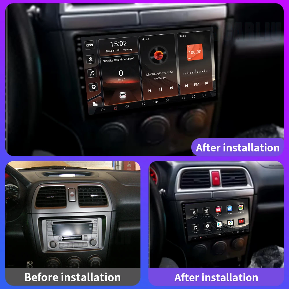 SCARLIU For Subaru Impreza GD GG 2002 2003 2004 2005 2006 2007 Stereo Multimedia GPS Carplay Head Unit 2 Din Android Auto Radio