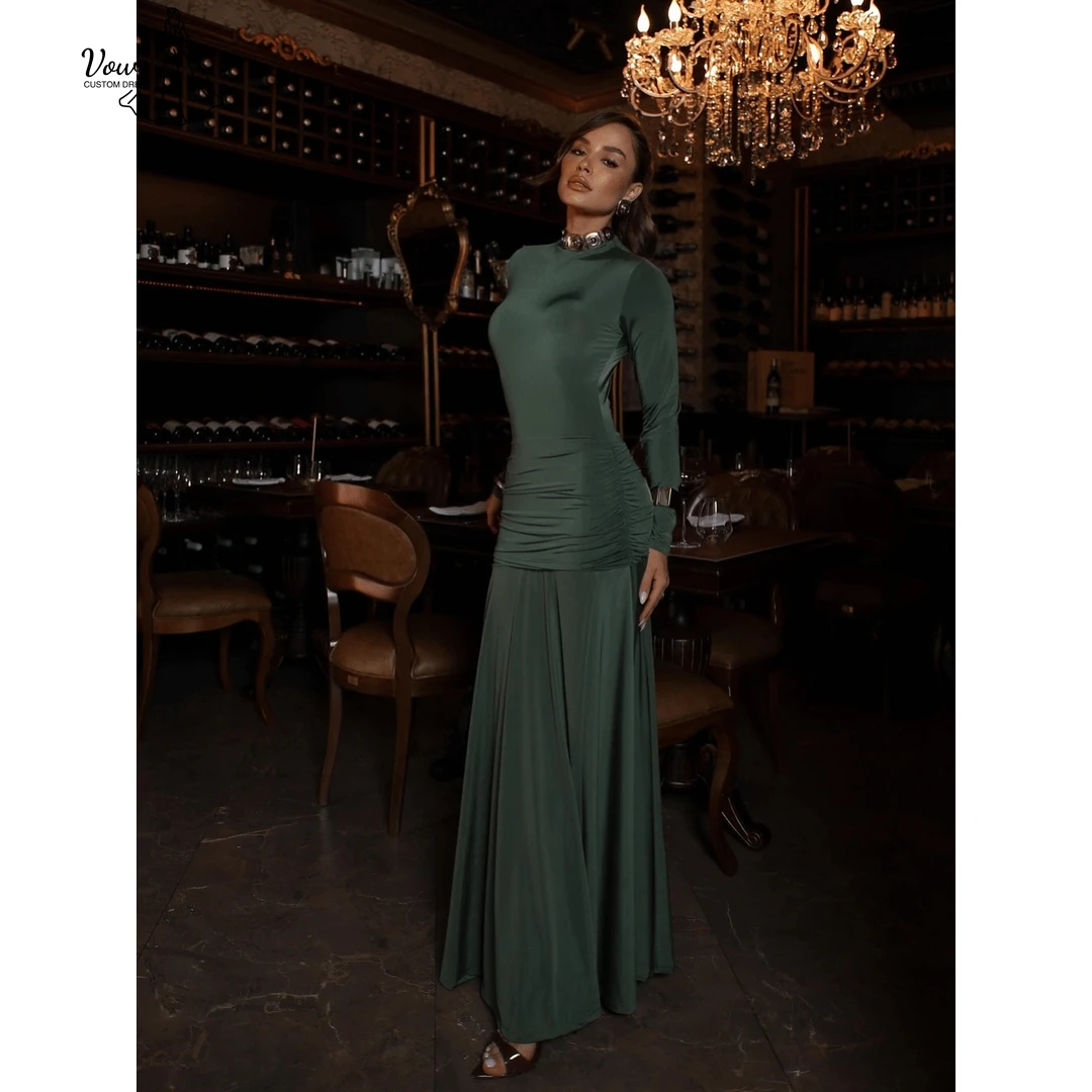

Vows Women's Day Dress 2026 Woman Line A Arabic Evening Dress Luxury Dresses for Prom Custom Made V-neck Tulle Elegant Gown Gala