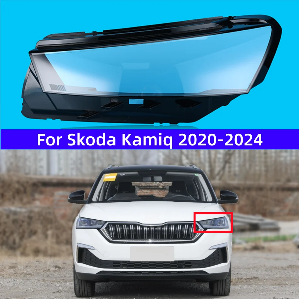 

For Skoda Kamiq 2020 2021 2022 2023 2024 Transparent Front Headlamp Shell Headlight Lampshade Cover Lens Plexiglass
