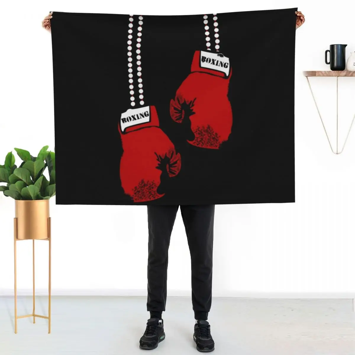 Boxing Gloves Throw Blanket Furrys Thin Warm Thermal Shaggy Cute Blankets