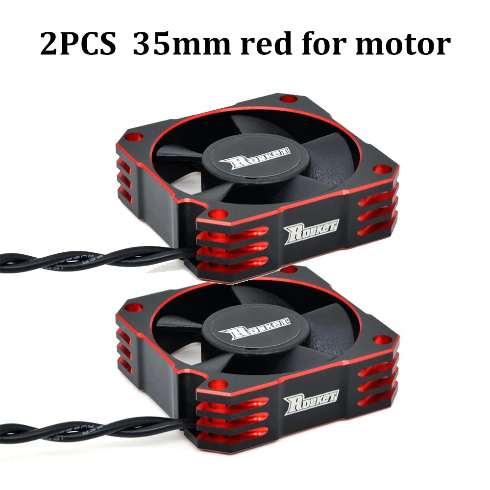 2 Stück SURPASS Rocket Kühlventilator 25mm 30mm 35mm 40mm 50mm Metall-Motorlüfter Wärmeableitungsventilatoren Abdeckung für 1/8 1/10 RC Auto Motor