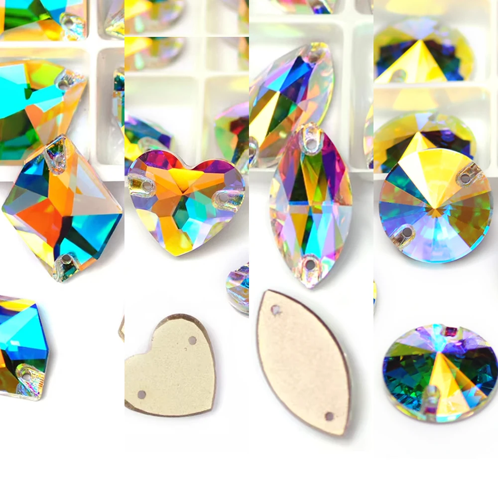 

PUBRILEX оптовая продажа K9 стекло пришить стразы DIY рукоделие шитье кристалл AB камень с плоской задней частью для одежды свадебное платье