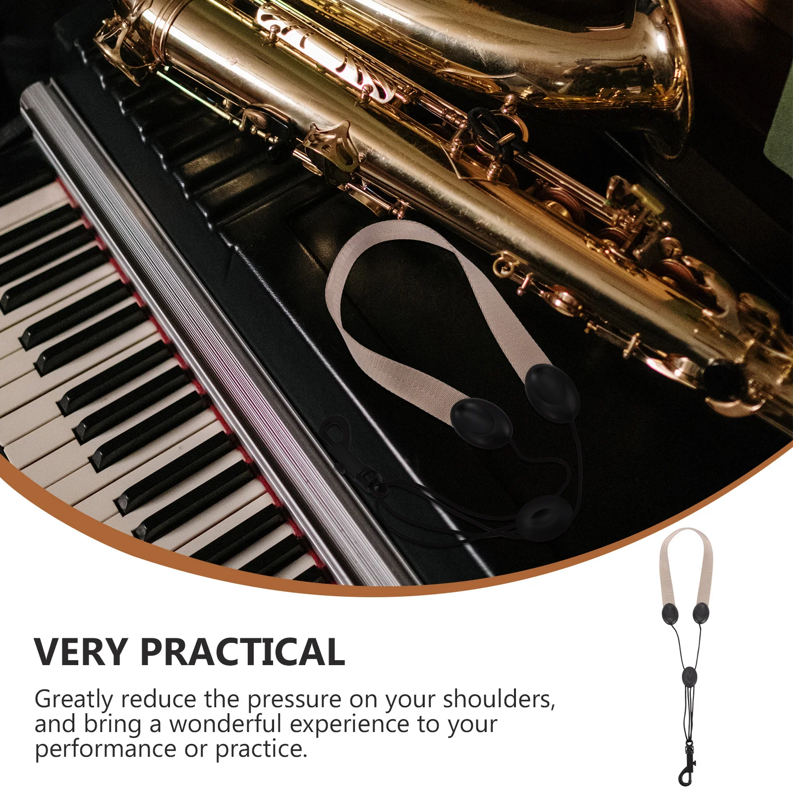 

Universal Sax Belt Fine Workmanship Long Service Life Secure Hold Wonderful Performance Practice Saxophone Shoulder Strap