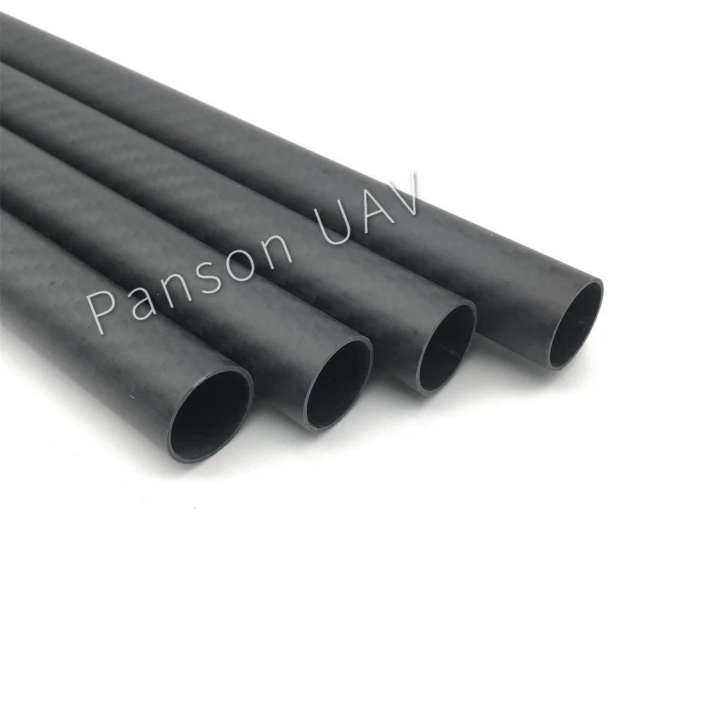 High quality Light weight 3K twill plain pattern roll wrapped carbon fiber tube 20mm 25mm 40mm  Matte Carbon Fiber Tube