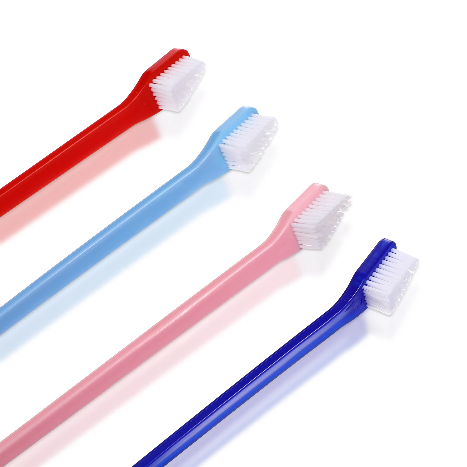 

12 Pcs Pet Toothbrush Double Head Dog Teeth Cleaning Brush Puppy Chew Toys Kit Prevent Plaque Tartar Gingivitis PP Nylon Safe