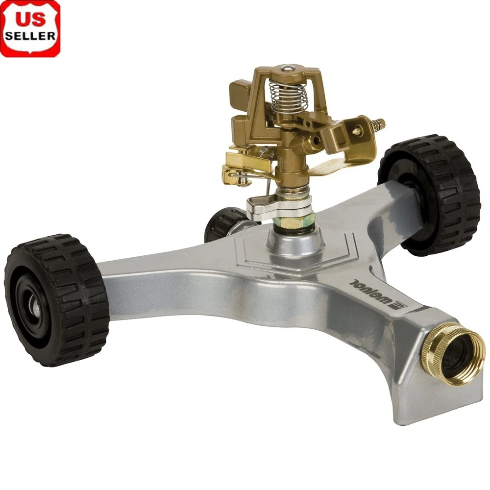 

Пульсирующий спринклер Deluxe, регулируемые узоры воды, диаметр 85 футов, прочная металлическая головка, соединение шланга для наружного использования