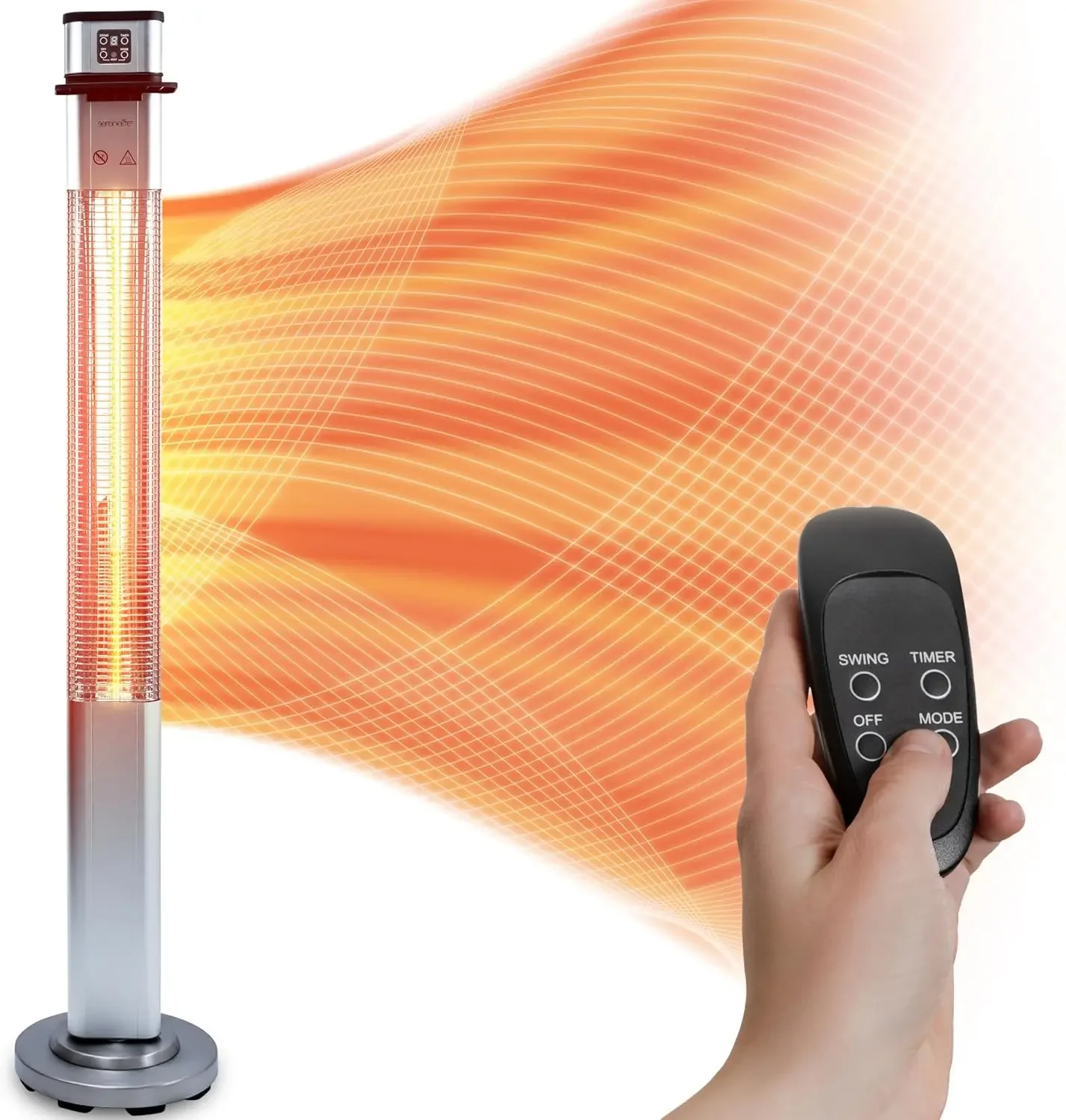 Infrared Patio Heater, Electric Patio Heater with Remote Control, 1500 W, Indoor/Outdoor Heaters for Patio, Restauran