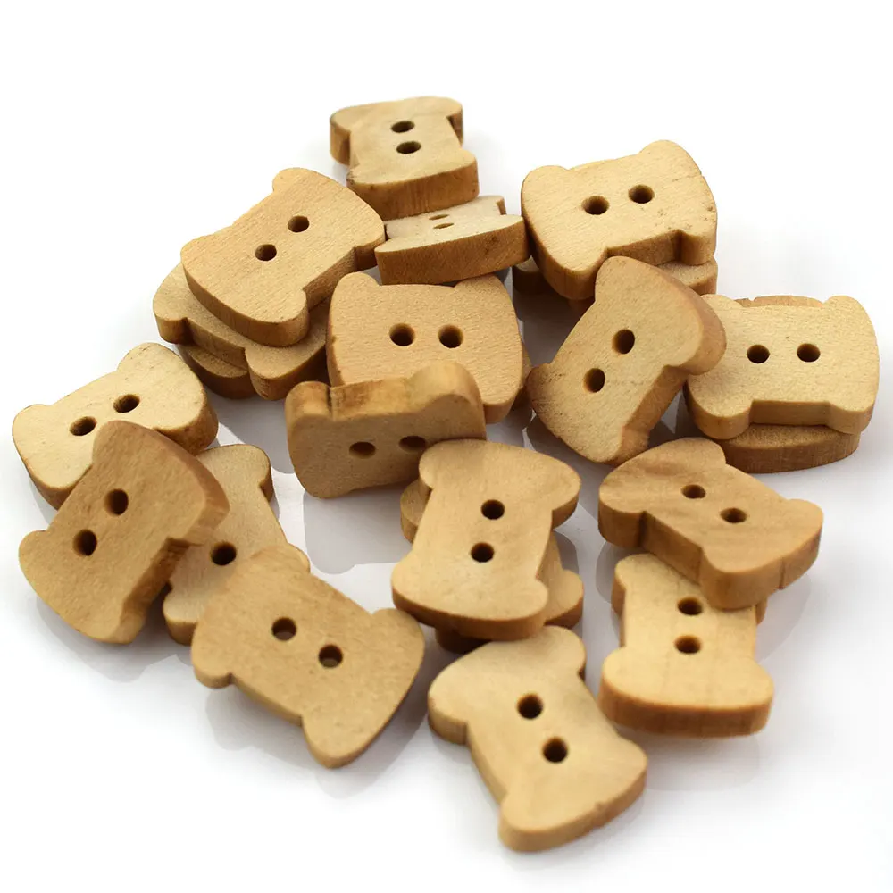 

100PCS Bone Cartoon Wood Buttons Sewing Scrapbooking Gift Clothing Home Handwork Decor Card Making Wooden Button 2-Holes Button