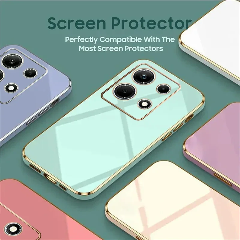 Case For lnfinix Note 30 Pro 30i 30 Play Hot 40 40 Pro Luxury Plating Lanyard Shockproof Cover For Note 40 Pro Case