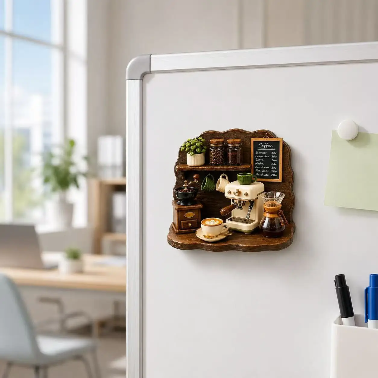 2/1 Piece Set 3D Coffee-Themed Refrigerator Magnets, Embossed Resin Magnetic Refrigerator Magnets, Creative Home Decor Magnets - Suitable for Kitchen, Refrigerator, Dishwasher, Whiteboard, Office, Perfect Holiday Gift, Birthday Gift