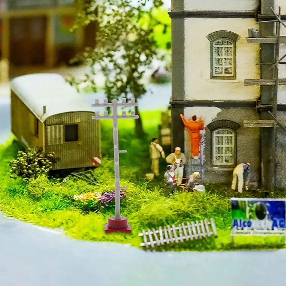 2Sets Traffic Sign Realistic Train Station Sand Table Accessories Railroad Crossing Signal Lights Miniature Traffic Signals