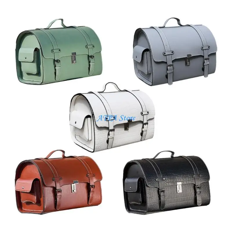 

U13C Motorcycle Rear Bag 29.5L Storage Waterproof PU Leather Trunk Anti Theft Lock Universal Compatibility for Scooters Bikes