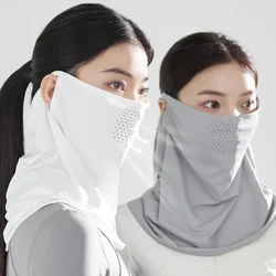 Ice Silk UV Protection Mask Sunshade Face Mask Sports Sunscreen Bib Neck Wrap Cover Face Scarf Breathable Outdoor Face Cover