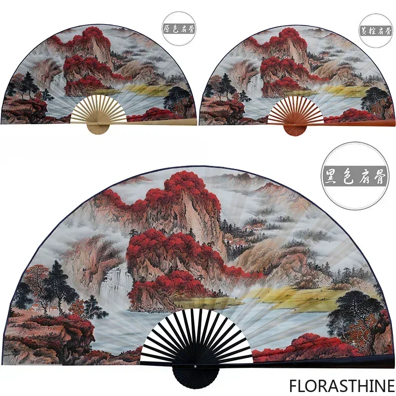 50x88cm Large Painting Paper Fan Wall Hanging Decorative Folding Office Fan Hall Home Living Room Decorative Lucky Strike