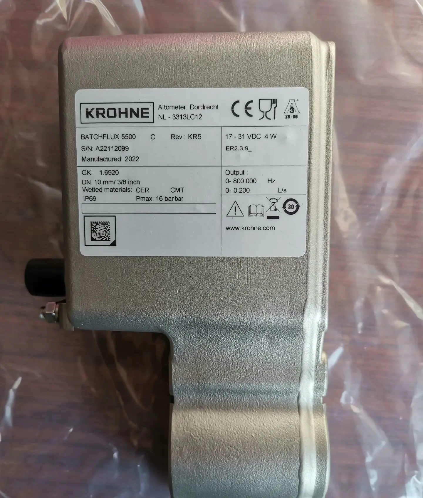 KROHNE 5500C BATCHFLUX 5500C FlowMeter NL-3313LC DN15 DN10