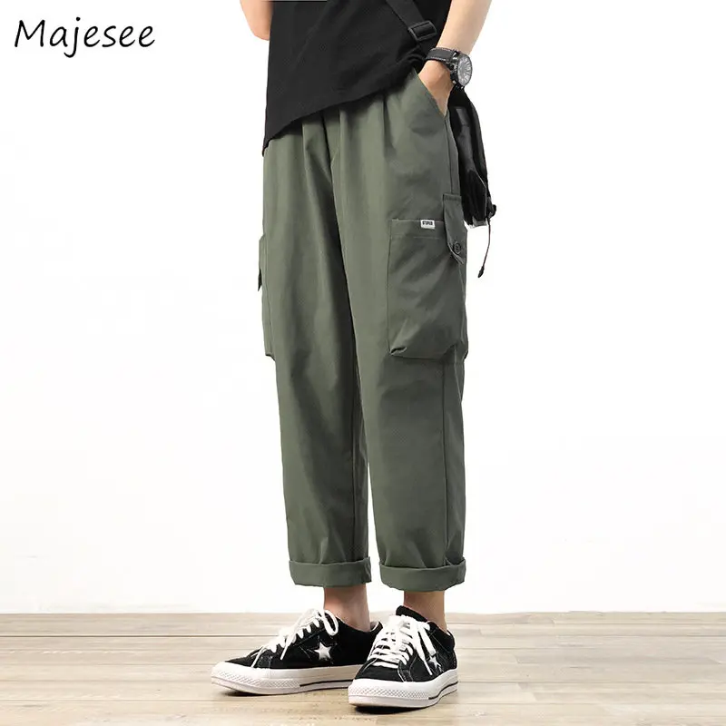 Men Casual Pants  Multi Pockets Pantalones Handsome Japanese European Stylish All-match Teen Autumn Cool Trousers Streetwear