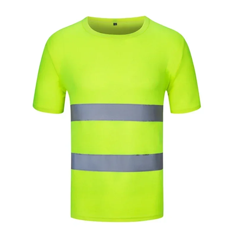 Camisas de alta visibilidad, camiseta reflectante de seguridad, camisa de manga larga, secado rápido, ropa de trabajo de construcción, amarillo fluorescente, Verano