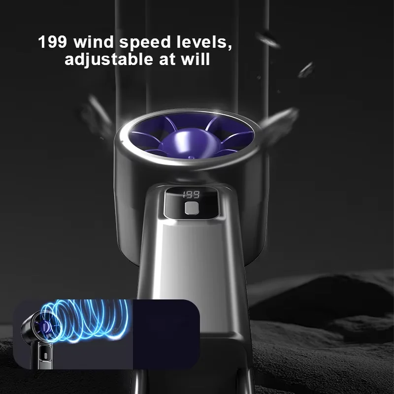 Xiaomini Fan Turbo Quiet Handheld Fan: 199 Adjustable Speeds, Ultra-Portable & Long Battery Life - Stay Cool Anywhere