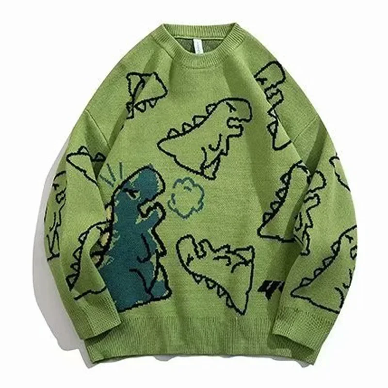 팝 하라주쿠 빈티지 풀오버 남성과 여성 스웨터 일본 한국 스타일 만화 느슨한 니트 스웨터 힙합 streetwear pull