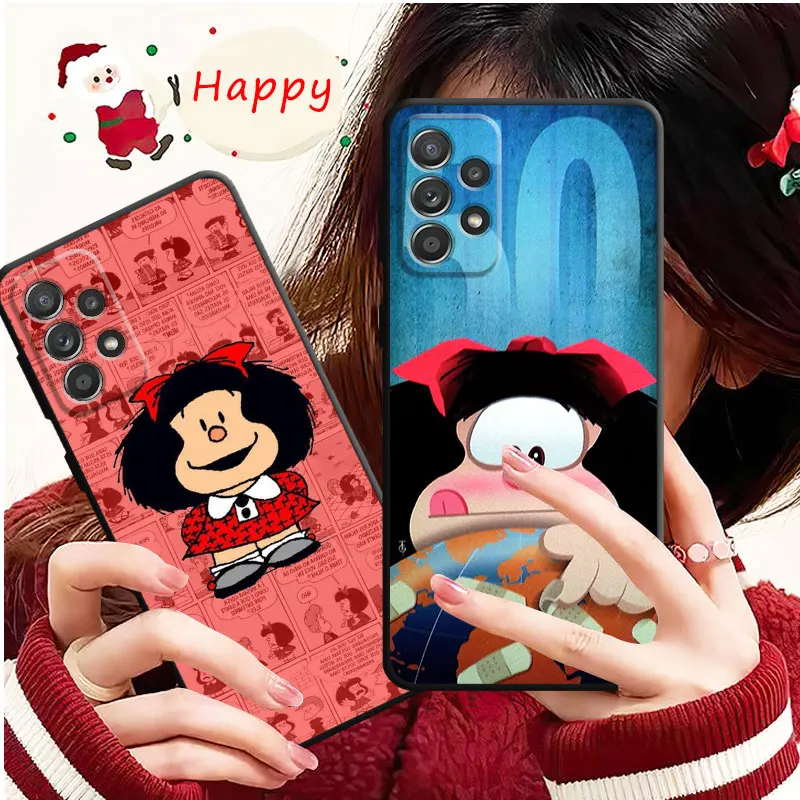 Mafalda Phone Case for Samsung Galaxy A22 A23 A72 A53 A51 A11 A31 A21s A52s A13 A41 A71 A33 A12 A73 A32 A42 A52 TPU Soft Cover