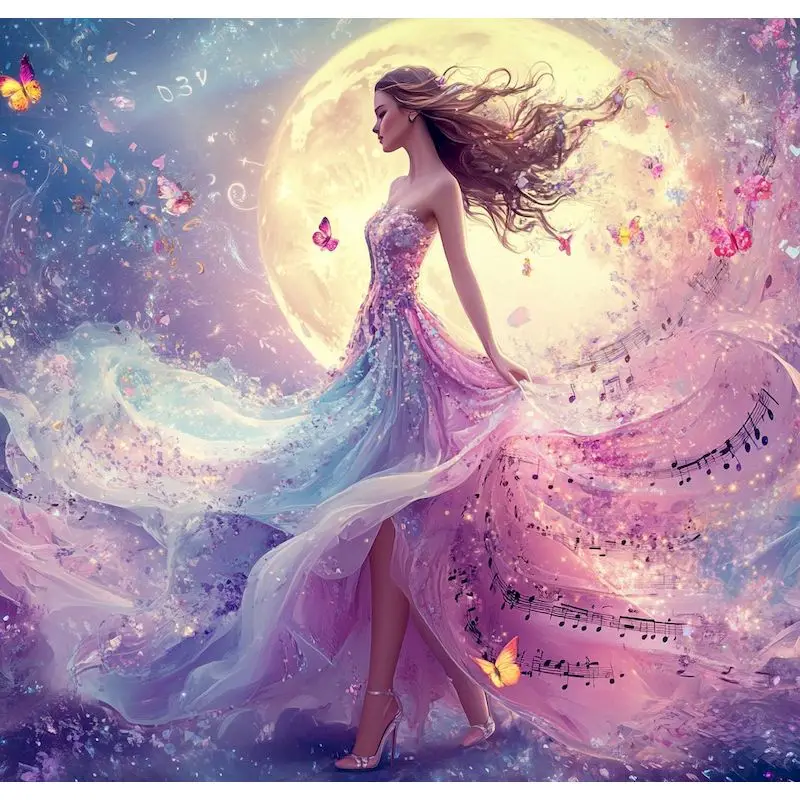 

GATYZTORY DIY Diamond Painting Women Full Round Mosaic Sea Butterfly Picture Of Rhinestones Home Decoration