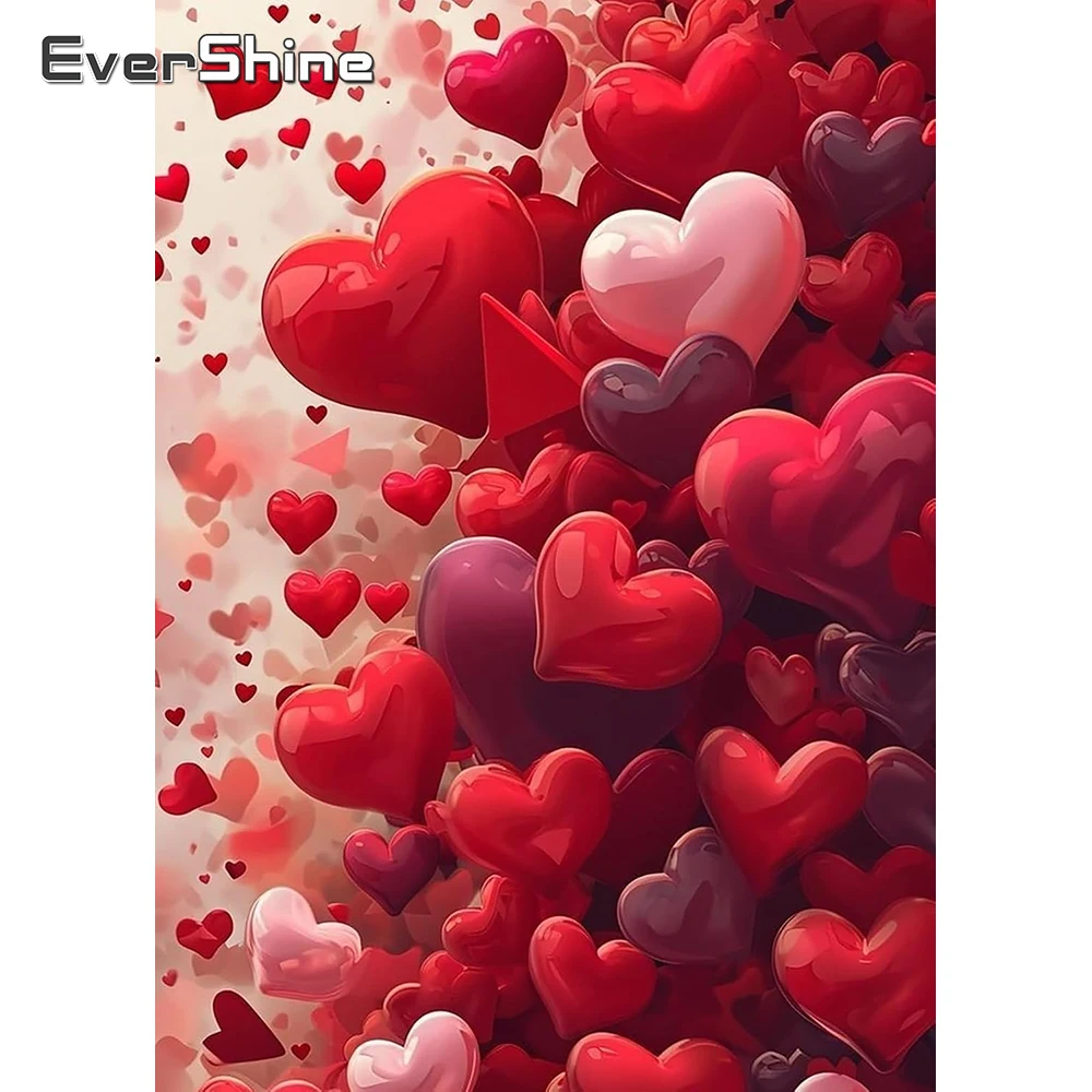 Evershine DIY Diamant Stickerei Liebe Herz Malerei Landschaft Kreuz Stich Kits Voll Platz Runde Diamant Mosaik Handgemachtes Geschenk