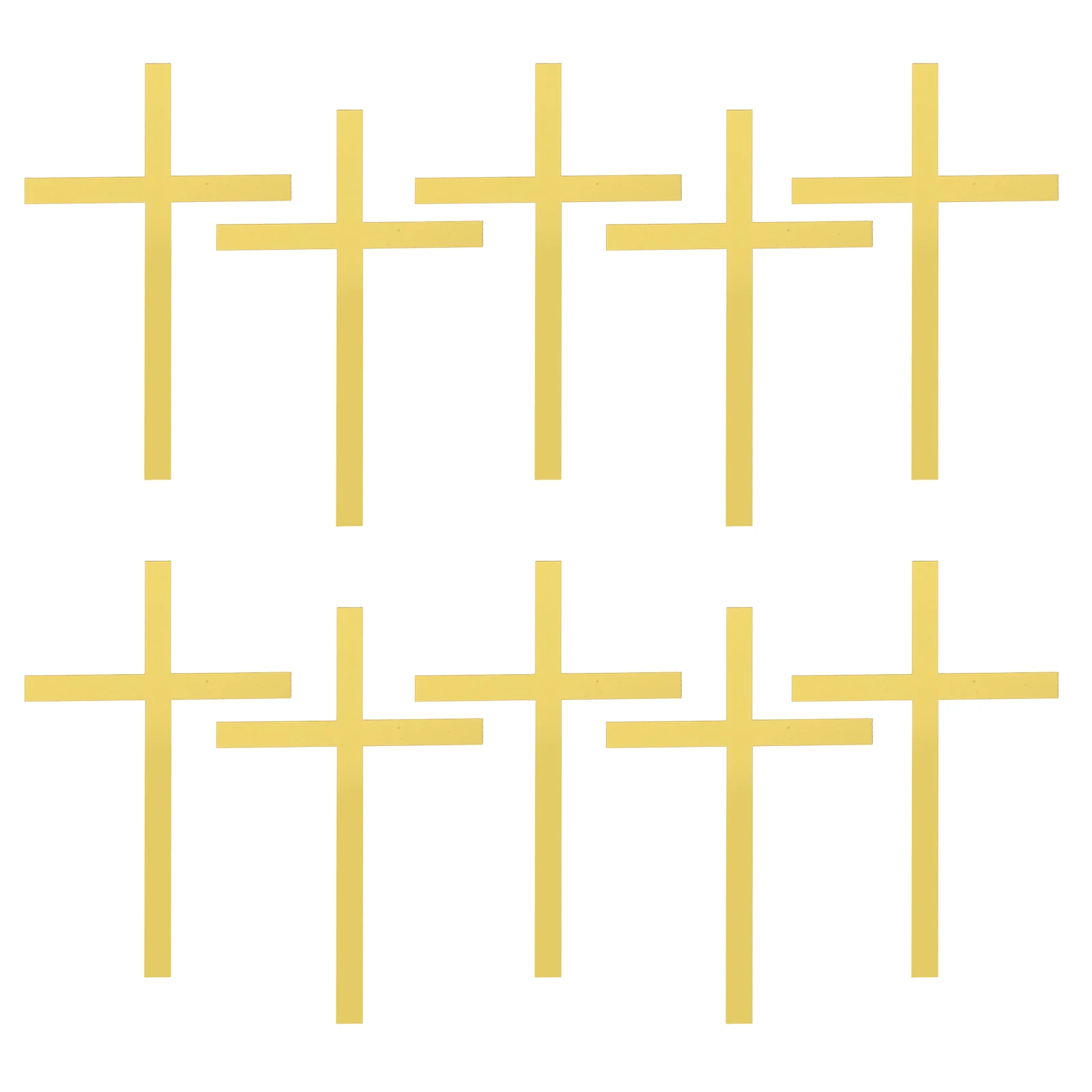 

10pcs Gold Acrylic Cross Cake Decorations for Baptism Wedding Party Dessert Cupcake TopperCake Decorating Supplies