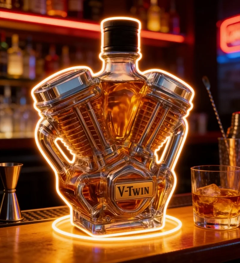 Exclusive decanter for locomotive enthusiasts, engine-shaped glass wine bottle, home wine cabinet collection ornament