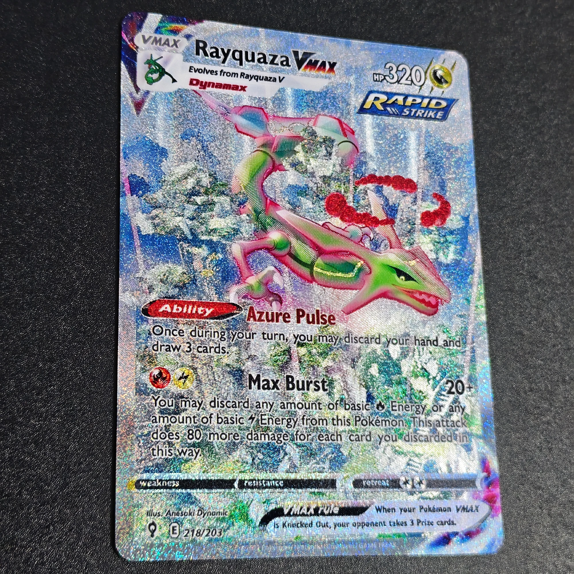 Diy Self Made Rayquaza High Quality Rare Texture English Flash Card Charizard Latias Latios Classic Anime Collection Card