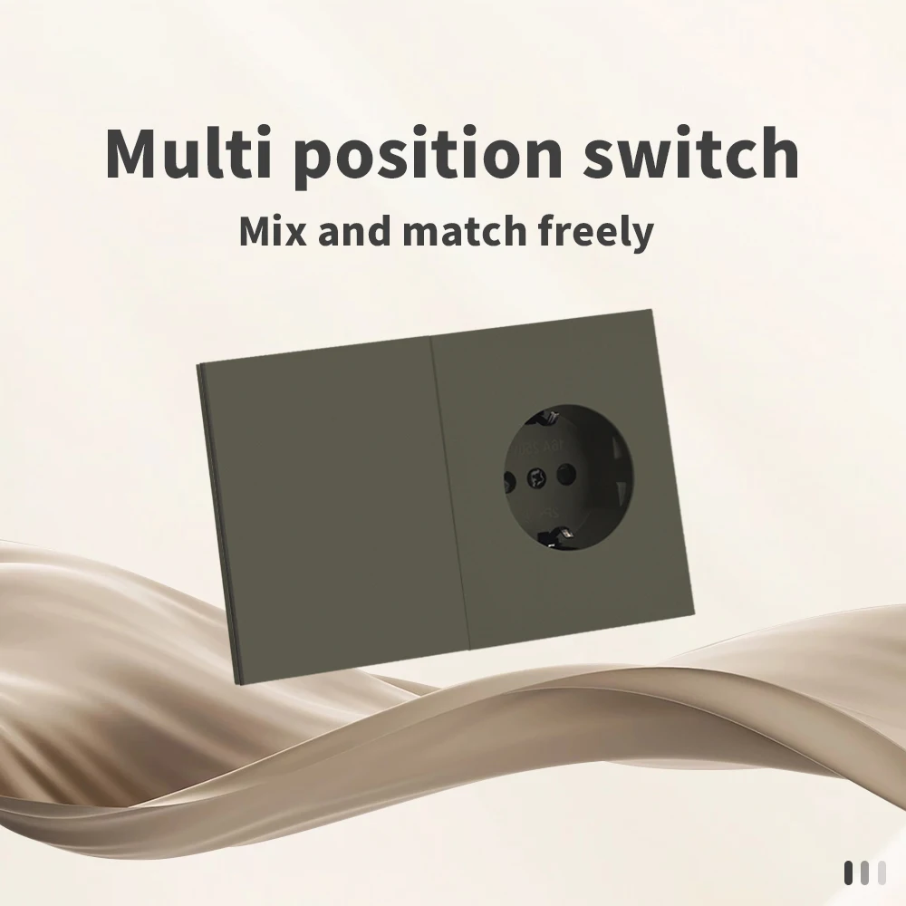 Grey Button Light Switch Power Sockets Embedded Wall Socket Integrated Panel Skin Feel Paint DIY Combination Embedded Paint Home