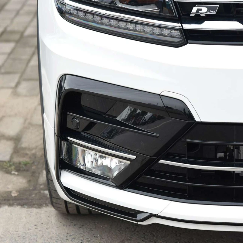 For VW Tiguan R-LINE 2017 2018 2019 Car Front Fog Light Bumper Frame Trim Panel Lower Center Grille Foglight Frame Accessories