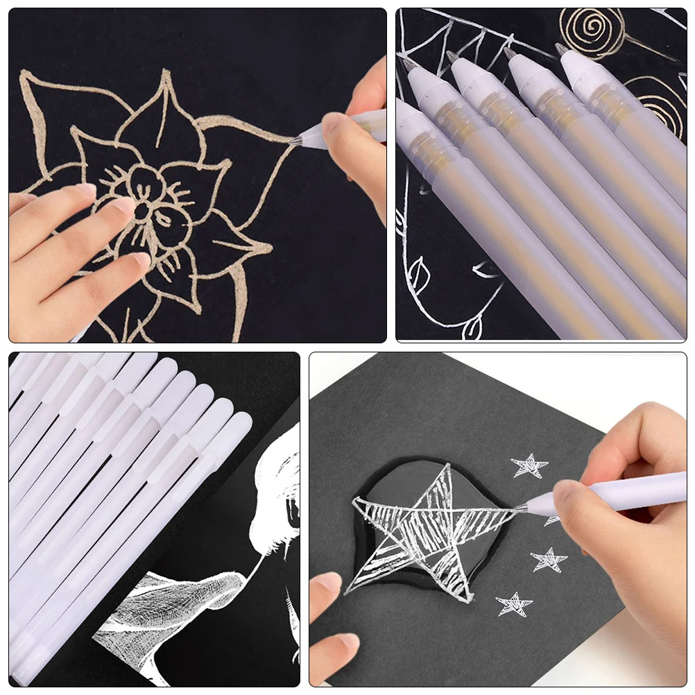

12pcs Gel Pens Highlighter Colorful Art Drawing 0 8mm Fine Tip Plastic Coloring Illustration Water Based Ink Quick Dry