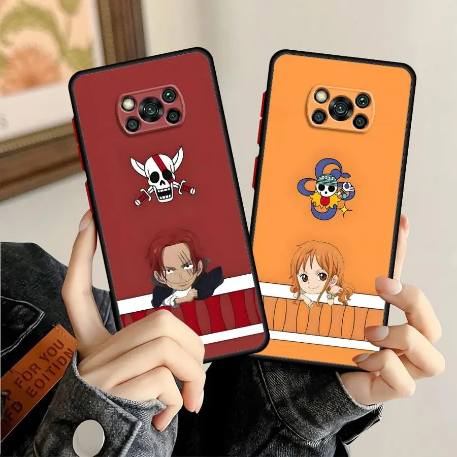 Capa traseira de telefone com logotipo fofo de uma peça para Xiaomi Poco C40 C51 X3 NFC C50 M5s F3 X3 X4 X5 Pro