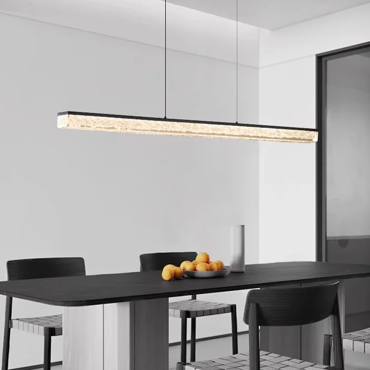 

Restaurant chandelier Modern minimalist resin Zhongshan lamp Dining table Bar minimalist one-word restaurant lamp