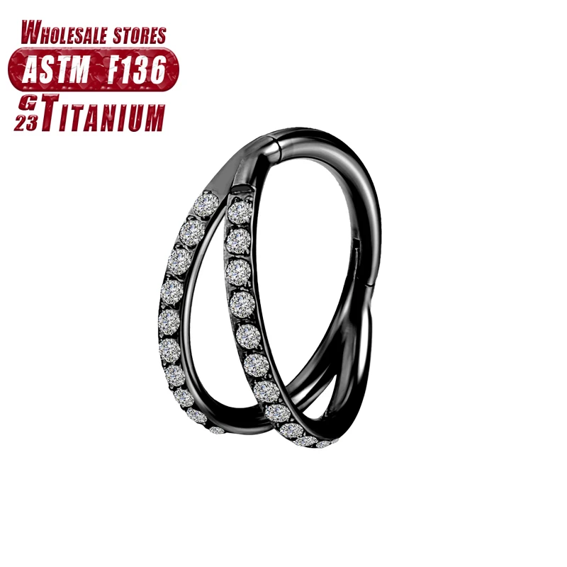 F136 Titan Piercing Schwarzer Nasenring Implantatqualität Scharnier Seamles Ohrring Clicker Knorpel Septum Daith Tragus Schmuck Geschenk – Detail 32