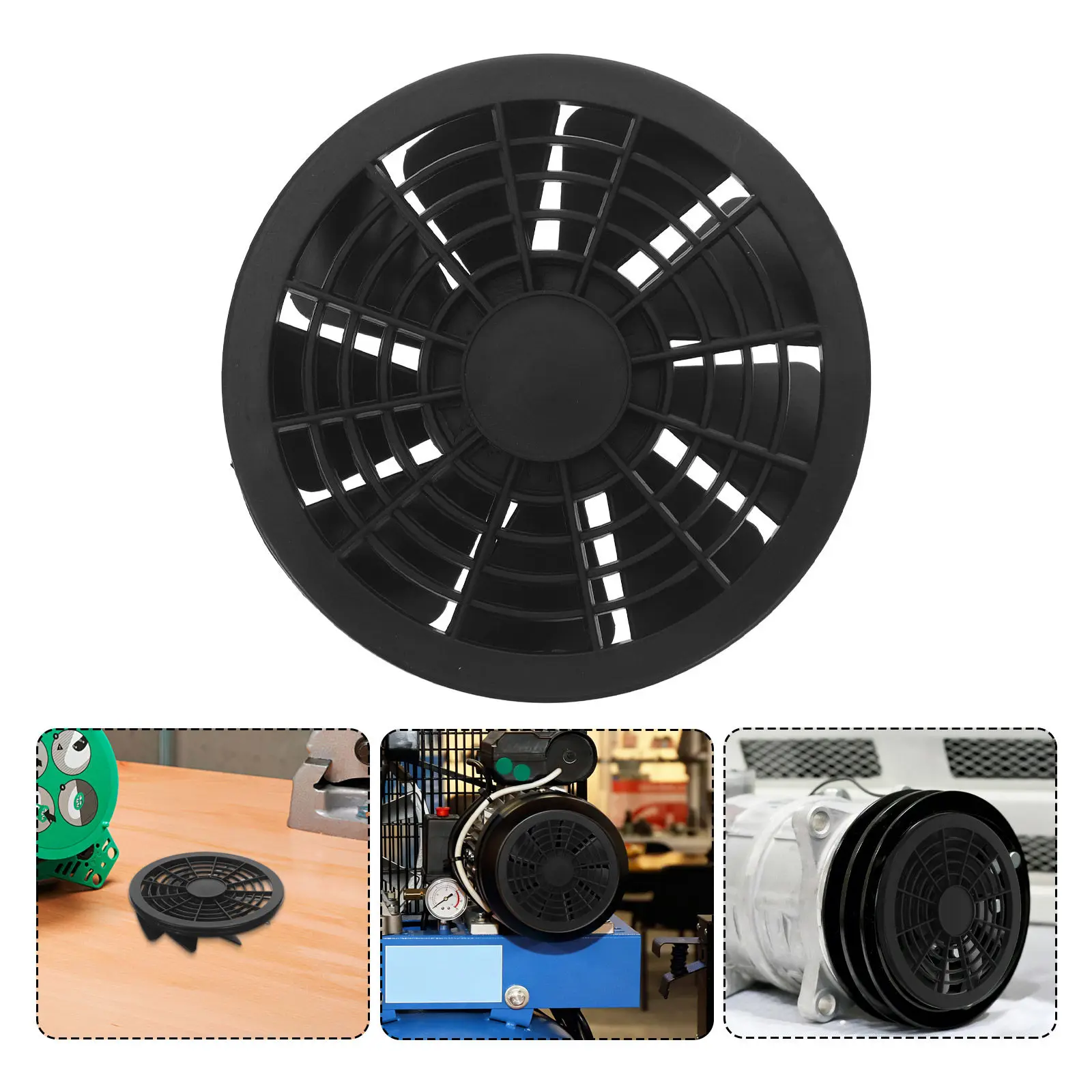1Set Silent Air Compressor Cooling Fan with Guard Plastic Replacement Blade for Small Air Pump Workshop Use Quiet High
