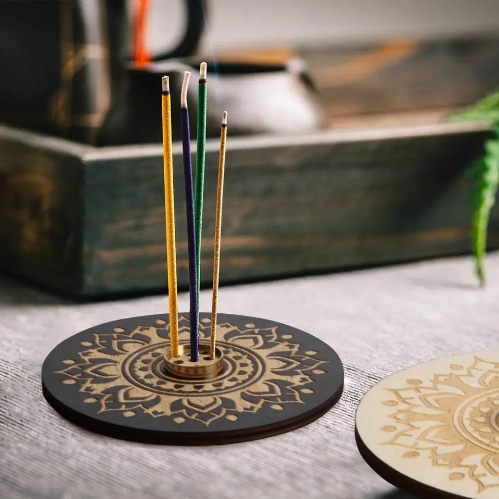 New Wood Incenses Holder 10cm with 9 Different Holes Incense Stick Holder Room Fragrance Accessories Aroma Stand Home Supplies - view 5