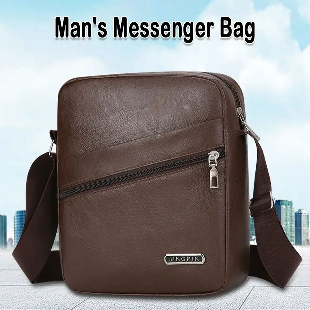 

Прочная мужская деловая сумка через плечо из искусственной кожи, водонепроницаемая многофункциональная мужская сумка-мессенджер