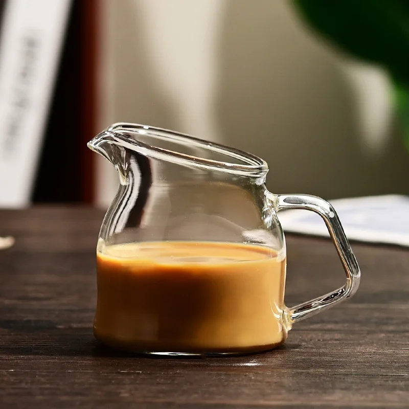 Milchbecher aus Borosilikatglas, hitzebeständig, für Kaffee, Steak, Soße, Honig, Zucker, Zuhause, Restaurant, Küche