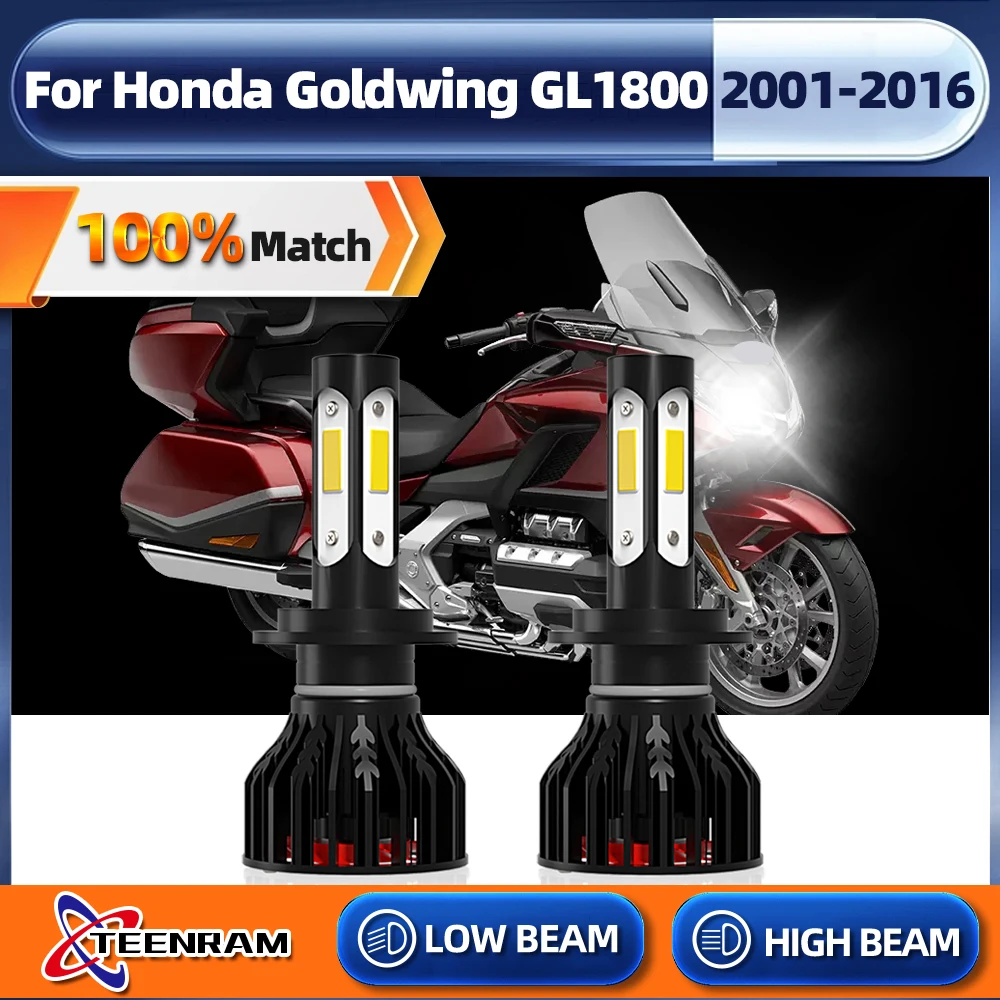 

120W 20000LM Motorcycle Headlight 12V 6000K LED Headlamps Bulbs For Honda Goldwing GL1800 2001-2011 2012 2013 2014 2015 2016