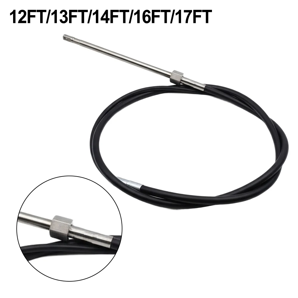 Kayaking Throttle Line 12/13/14/16/17ft Operation Control Cable Boat Steering Cable Rotary Outboard Motor Replace Accessories