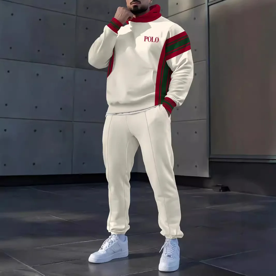 

Spring Autumn Mens Hoodie Set Loose 3D Printed Trendy Casual Sports Stylish Longsleeve Long Pants 2piece Set