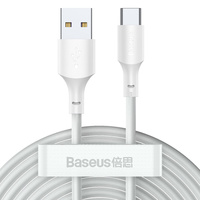 Baseus 2x USB - USB Type C Fast Charging Power Delivery Quick Charge 40 W 5 A 1.5 M White (TZCATZJ-02)